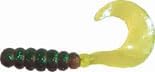 2" Hot Grubs Twister Tails Crappie Walleye Bass Fishing 50 Pack (Sour Grape Chartreuse) #19