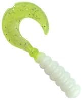 2" Hot Grubs Twister Tails Crappie Walleye Bass Fishing 50 Pack (White Lightening) #43