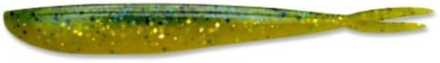 Lunker City Fishing Fin-S Fish 7" Split Tail Soft Plastic Jerk Bait Minnow Original Walleye and Bass Lure, 4 Per Bag, Made in The USA - Mahi Mahi 135