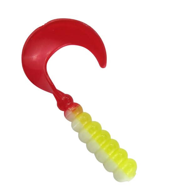 2" Hot Grubs Twister Tails Crappie Walleye Bass Fishing 50 Pack (Bad Blood) #2