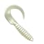Teaser Tail 1.5" Soft Plastic Fishing Lure, Curly Tail Grub Worm Bait ~ 50 pk ~ Choose Your Color (Pearl White)