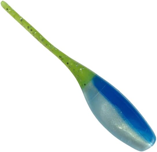 Southern PRO Stinger SHAD 2" 50 PER Pack GRUBS Lures Bait Jig (Blue Storm Blue Pearl Chartreuse Sparkle)