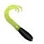 2" Triple TIP GRUB Lure Soft Bait (25 Pack) (Black/Silk Chartreuse)