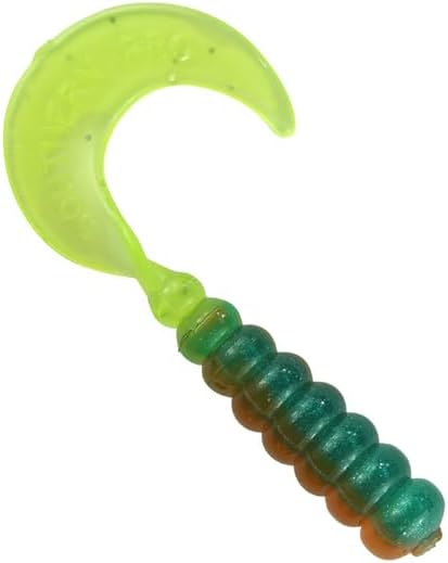 2" Hot Grubs Twister Tails Crappie Walleye Bass Fishing 50 Pack (Wally World) #11