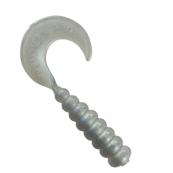2" Hot Grubs Twister Tails Crappie Walleye Bass Fishing 50 Pack (Albino Shad) #36