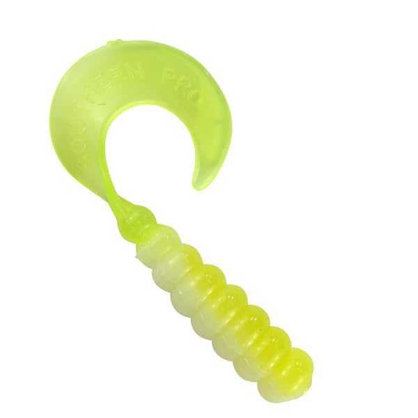 2" Hot Grubs Twister Tails Crappie Walleye Bass Fishing 50 Pack (Acid Rain) #5