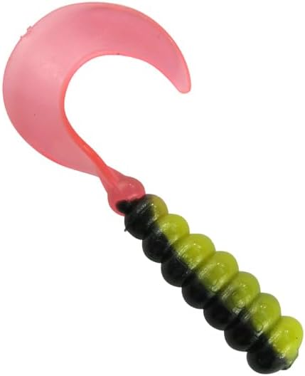 2" Hot Grubs Twister Tails Crappie Walleye Bass Fishing 50 Pack (Bumble Bee) #10