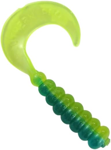 2" Hot Grubs Twister Tails Crappie Walleye Bass Fishing 50 Pack (Green Hornet) #27