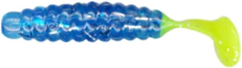 Slider CSGF6 Crappie Grubs, Blue ice/Chart Tail, 1 1/2 Inch