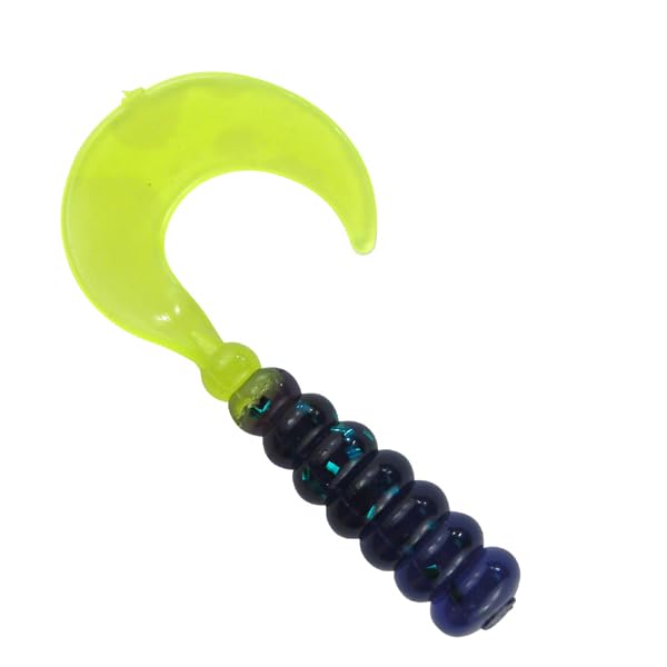 2" Hot Grubs Twister Tails Crappie Walleye Bass Fishing 50 Pack (Fire & Ice) #37