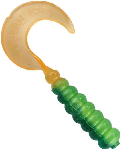 2" Hot Grubs Twister Tails Crappie Walleye Bass Fishing 50 Pack (Firetiger) #26