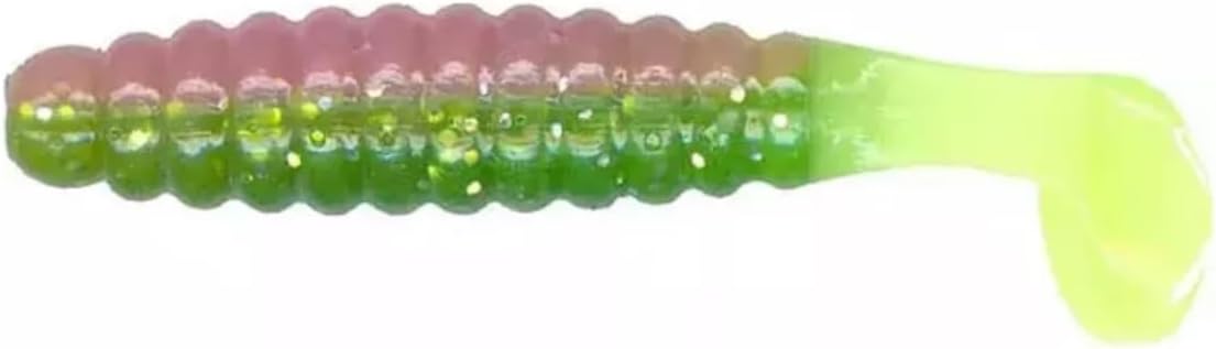 Slider Crappie/Panfish Grub Lure, 1-1/2-Inch, Chicken Pink & Green