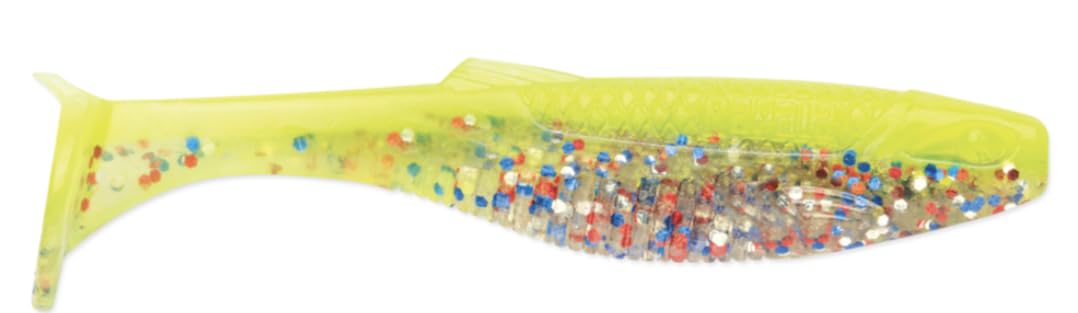 Lunker Soft Plastic Fishing Lure, 5" Fin-S, Seafoam Shad, Paddle Tail Swimbait