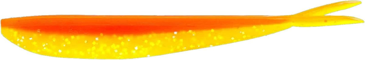 Lunker City Fishing Fin-S Fish 3.5" Split Tail Soft Plastic Jerk Bait Minnow Original Walleye and Bass Lure, 10 Per Bag, Made in The USA - Atomic Chicken 143