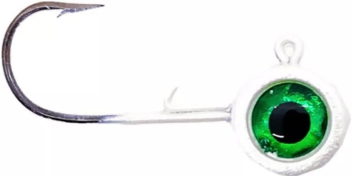 AC Crappie Big Eye Jig Heads ~ Choose Color & Size ~ 8 Pack (White, 1/32 oz)