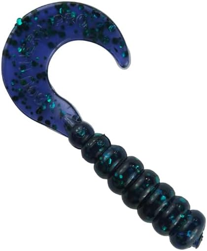 2" Hot Grubs Twister Tails Crappie Walleye Bass Fishing 50 Pack (Junebug) #55
