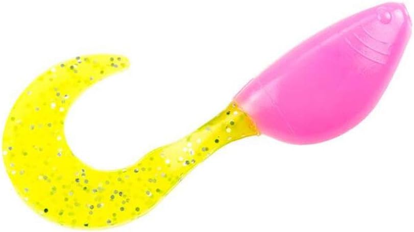 Strike King Mr. Crappie ShadPole Curly Tail Bait, Electric Chicken