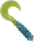 2" Hot Grubs Twister Tails Crappie Walleye Bass Fishing 50 Pack (Blue Ice/Char Sparkle) #56