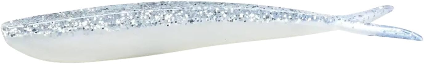 Lunker City Fishing Fin-S Fish 5.75" Split Tail Soft Plastic Jerk Bait Minnow Original Bass and Walleye Lure, 6 Per Bag, Made in The USA - Ice Shad 132