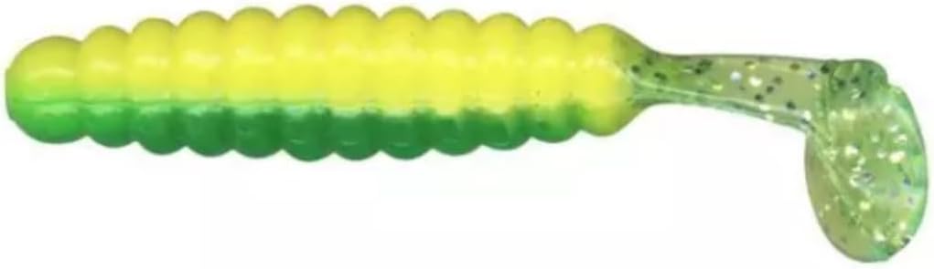 Slider Bass Grub 3" 10ct Green/Yellow