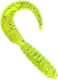 Teaser Tail 1.5" Soft Plastic Fishing Lure, Curly Tail Grub Worm Bait ~ 50 pk ~ Choose Your Color (Chartreuse Sparkle)