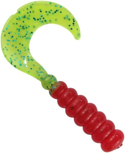2" Hot Grubs Twister Tails Crappie Walleye Bass Fishing 50 Pack (Kentucky Lake Killer) #29