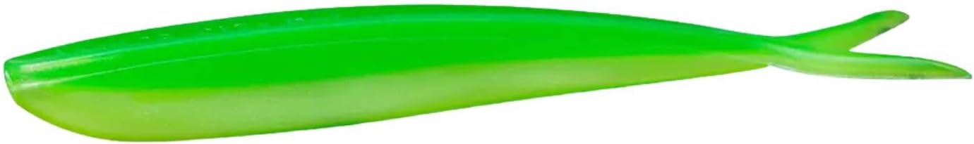 Lunker City Fishing Fin-S Fish 5.75" Split Tail Soft Plastic Jerk Bait Minnow Original Bass and Walleye Lure, 6 Per Bag, Made in The USA - Limetreuse 174