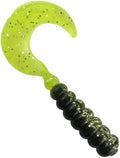 2" Hot Grubs Twister Tails Crappie Walleye Bass Fishing 50 Pack (Black Gold Shiner) #41