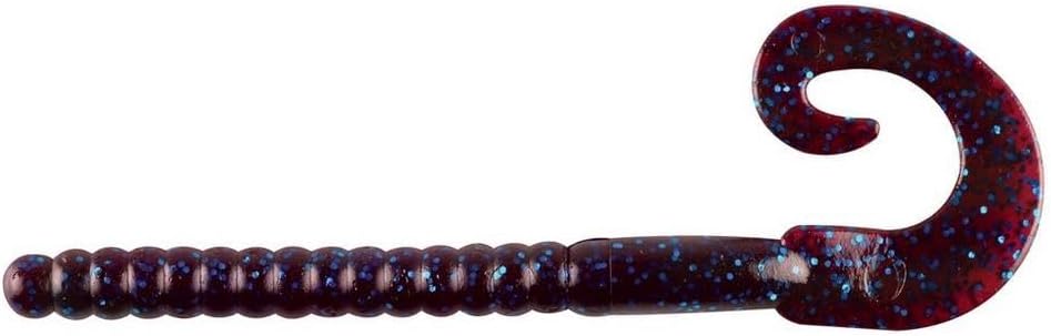 Berkley PowerBait® Power Worm Fishing Bait, Plum, 7in | 18cm, Irresistible Flavor, Classic Curly Tail Worm Profile, Ideal for Spring, Summer and Fall Fishing