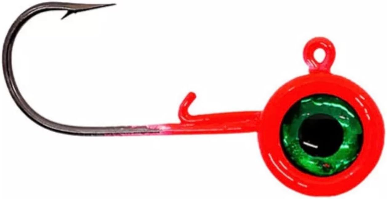 AC Crappie Big Eye Jig Heads ~ Choose Color & Size ~ 8 Pack (Pink, 1/16 oz)
