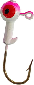 Head Hunter 1/24oz Painted Round Head Jig 10pk (White/Hot Pink)