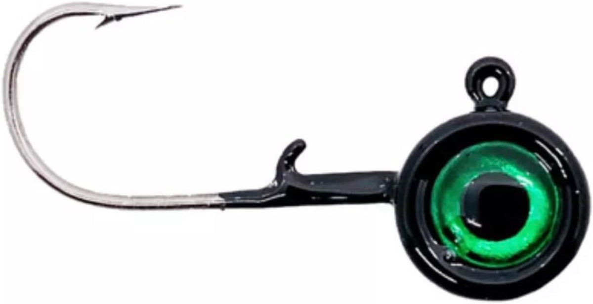 AC Crappie Big Eye Jig Heads ~ Choose Color & Size ~ 8 Pack (Black, 1/32 oz)