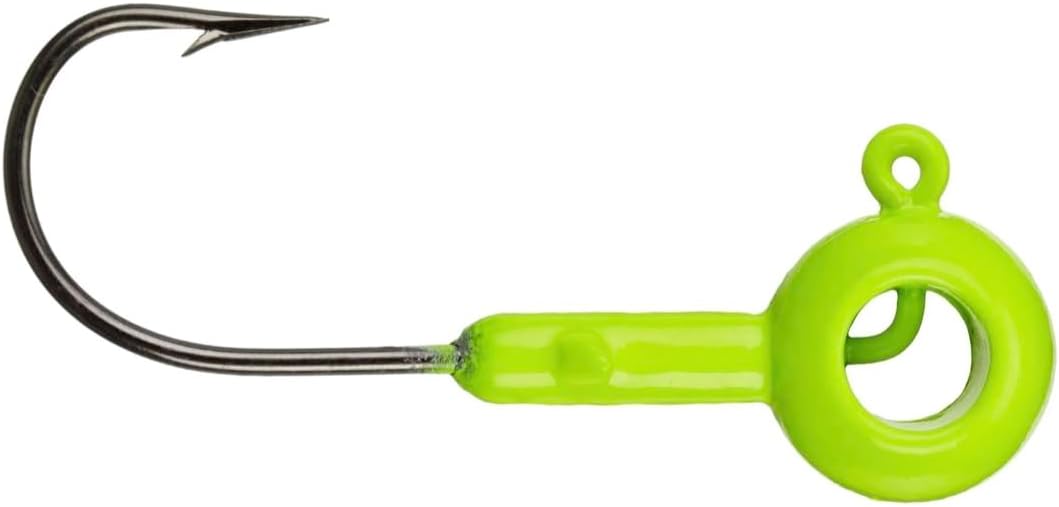 Lealand's Lures Eyehole Round Jighead ~ Choose Size ~ Choose Color ~ 5 Pack (Chartreuse, 1/32 oz)