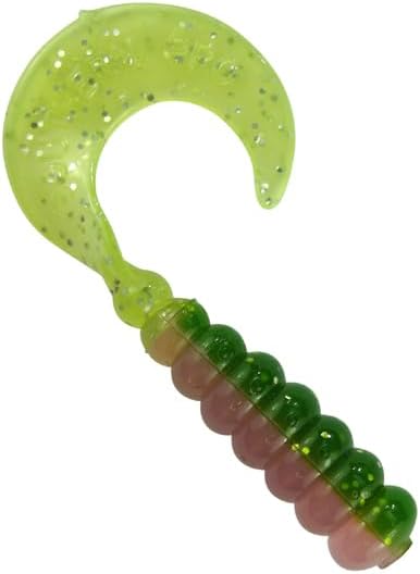 2" Hot Grubs Twister Tails Crappie Walleye Bass Fishing 50 Pack (Electric Chicken) #39