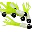 New 50 pk 1.5" Southern Crappie Pro Fishing Tube Jig Skirts Perch Bluegill Bream All-Purpose Freshwater Equipment Saltwater Lure Bait Kit Little Hustler (Black White/Chart)
