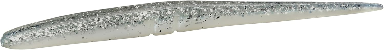 Lunker City Fishing Slug-Go 7.5" Original Soft Plastic Bass Lure Stick Bait Worm 5 Per Bag, Made in The USA - Ice Shad 132