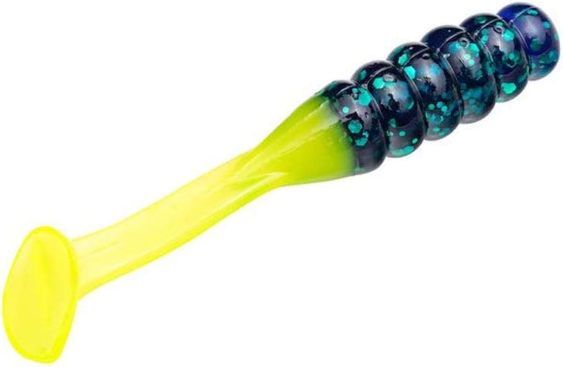 Strike King Mr. Crappie Slabalicious Swimbaits, 15 Pack, Junebug Chartreuse, 0.055 inch