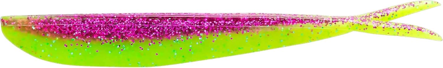 Lunker City Fishing Fin-S Fish 3.5" Split Tail Soft Plastic Jerk Bait Minnow Original Walleye and Bass Lure, 10 Per Bag, Made in The USA - Pimp Daddy 239
