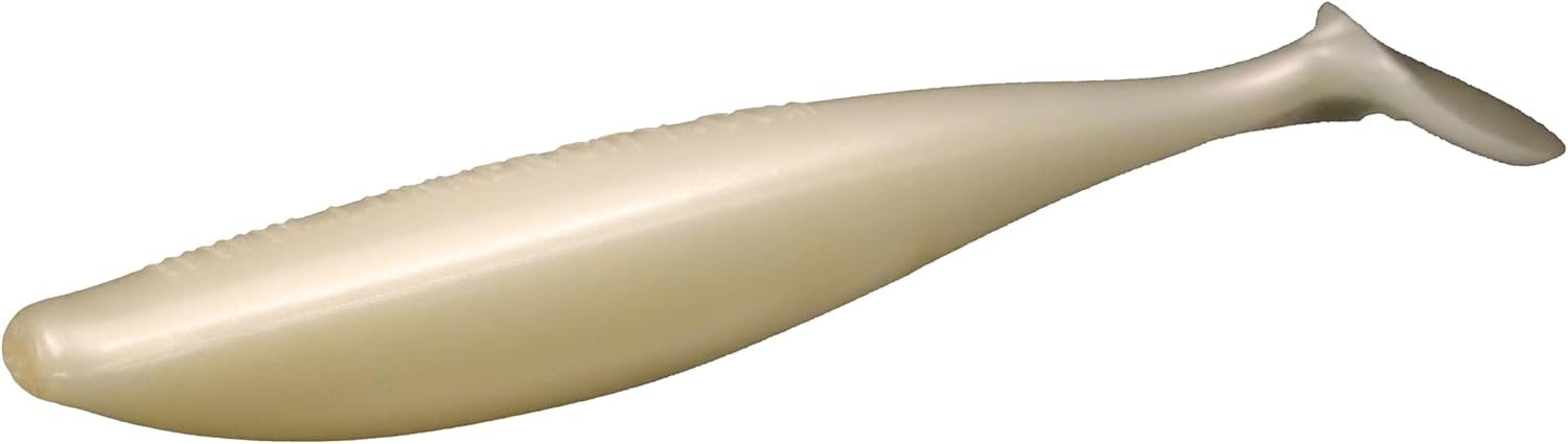 Lunker City Fishing 5" SwimFish Swimbait with Tail Soft Plastic Bass Lure Swimming Action Swim Bait, 4 Per Bag, Made in The USA - 36 Albino Shad