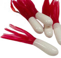 New 50 pk 1.5" Southern Crappie Pro Fishing Tube Jig Skirts Perch Bluegill Bream All-Purpose Freshwater Equipment Saltwater Lure Bait Kit Little Hustler (red/White)