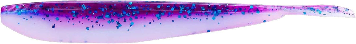 Lunker City Fishing Fin-S Fish 3.5" Split Tail Soft Plastic Jerk Bait Minnow Original Walleye and Bass Lure, 10 Per Bag, Made in The USA - Purple Majesty 73