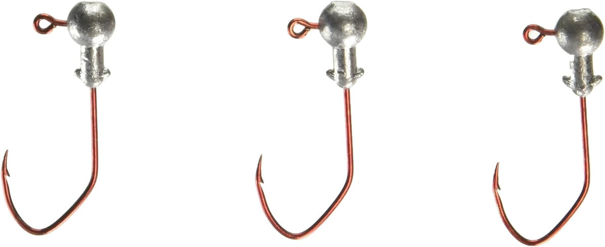 Arkie Lures RPBHS-116-100 Ball Head Jigs- Red Sickle Style Hook- 1/16 oz- 100 Pack