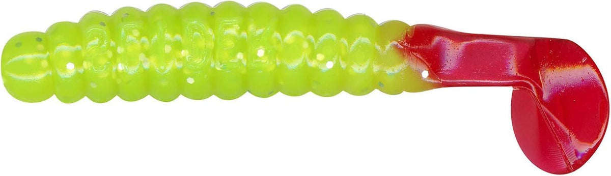 Bobby Garland The Original 2" Baby Shad Soft Plastic Fishing Lure, Fishing Gear and Accessories, 18 per Pack, Chartreuse Red Glitter