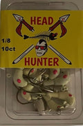 Head Hunter Horse Head jig Hooks with Spinner Blade 1/8 oz 10 ct (White)