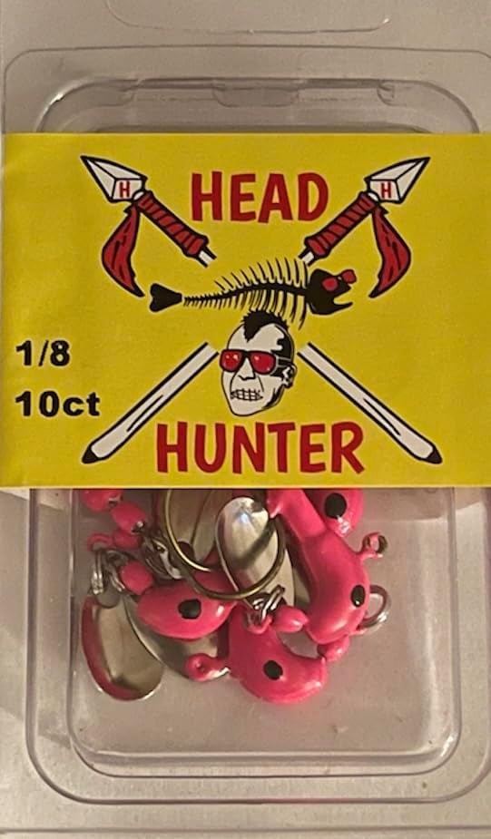Generic Head Hunter Horse Head jig Hooks with Spinner Blade 1/8 oz 10 ct (Hot Pink)