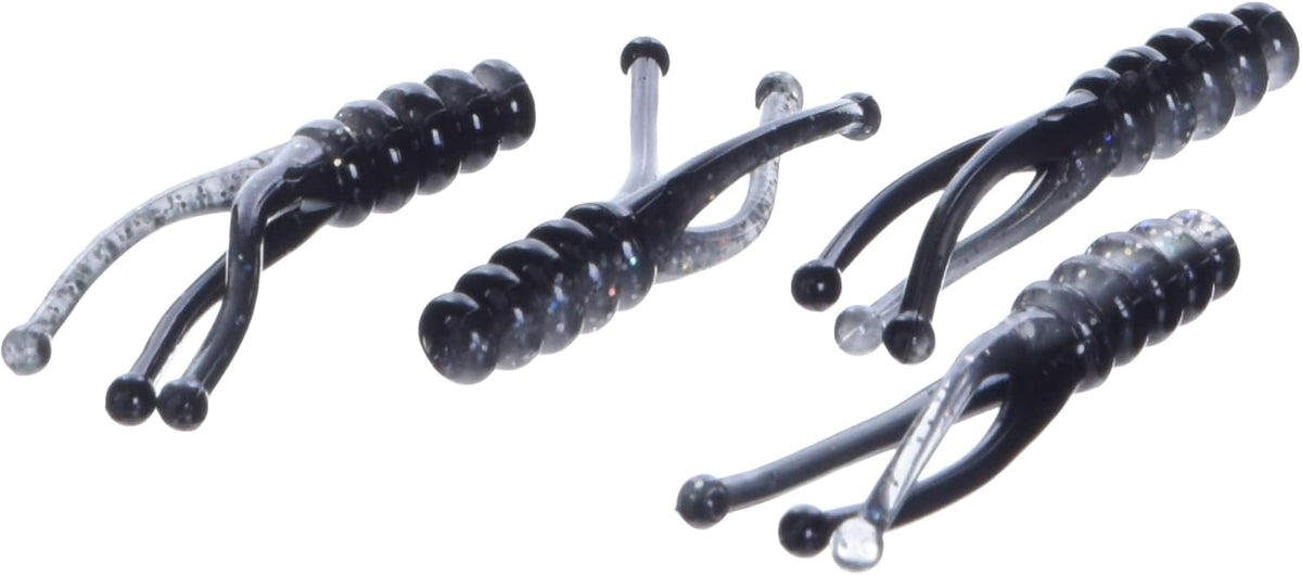 "Strike King Lures Mr. Crappie Joker Soft Bait Lure, 2"" Length, Tuxedo Black Sparkle, Package of 15" (MRCJ2-184)