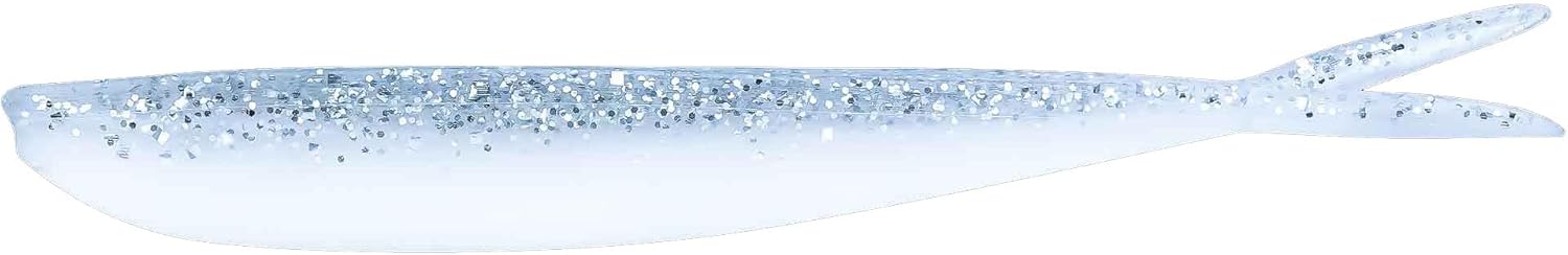 Lunker City Fishing Fin-S Fish 3.5" Split Tail Soft Plastic Jerk Bait Minnow Original Walleye and Bass Lure, 10 Per Bag, Made in The USA - Ice Shad 132