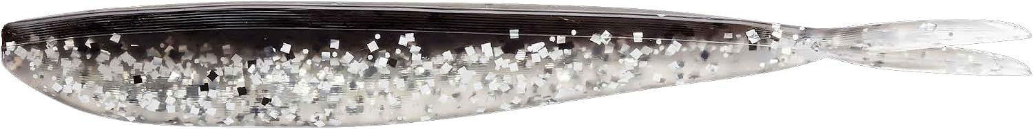 Lunker City Fishing Fin-S Fish 2.5" Split Tail Soft Plastic Jerk Bait Minnow Original Walleye and Bass Lure, 20 Per Bag, Made in The USA - 33 Silver Pepper Shiner