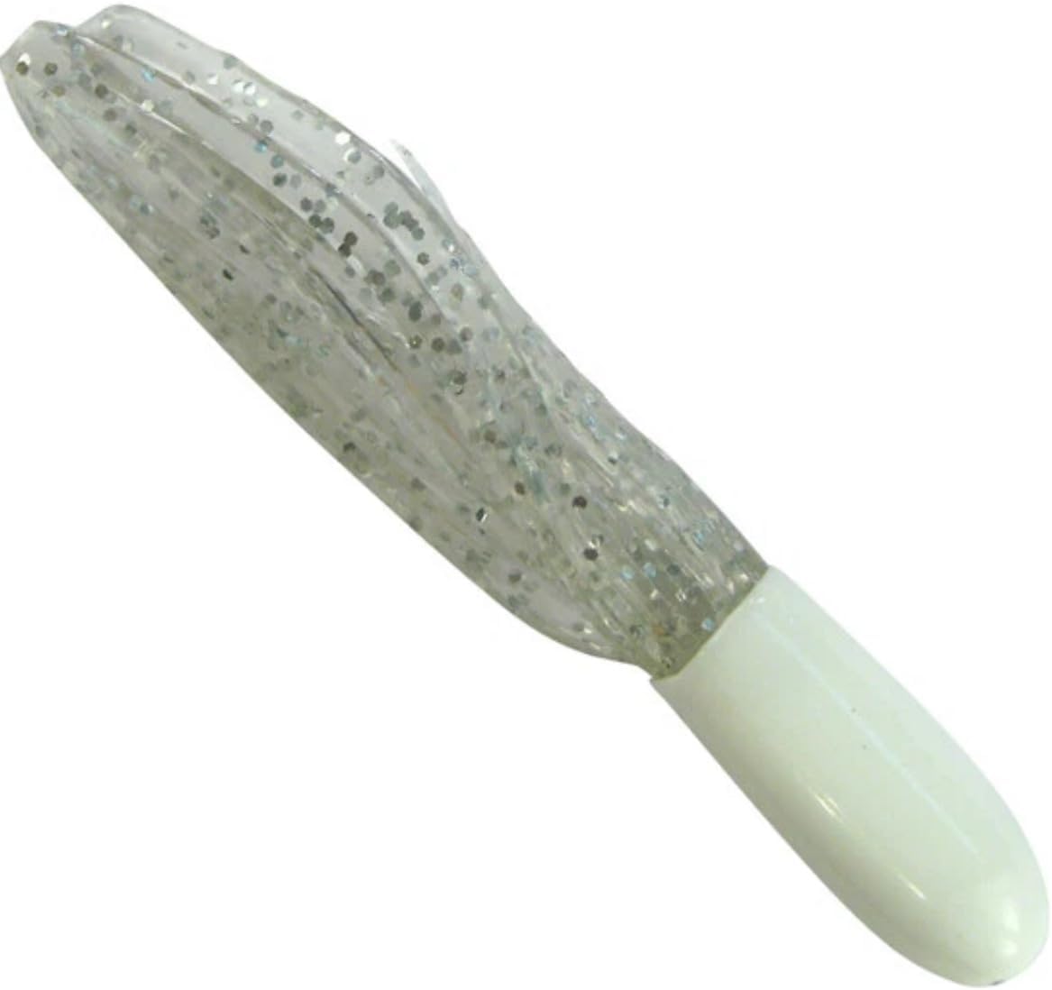 New 50 pk 1.5" Southern Crappie Pro Fishing Tube Jig Skirts Perch Bluegill Bream All-Purpose Freshwater Equipment Saltwater Lure Bait Kit Little Hustler (White/Clear Sparkle)