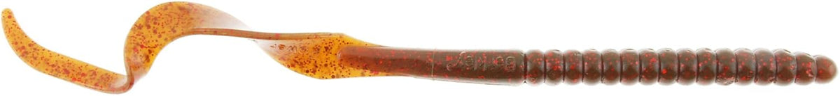 Berkley PowerBait® Power Worm Fishing Bait, Motor Oil Red Fleck, 7in | 18cm, Irresistible Flavor, Classic Curly Tail Worm Profile, Ideal for Spring, Summer and Fall Fishing